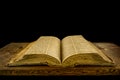 Open bible on desk Royalty Free Stock Photo