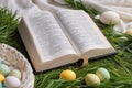 Easter greeting card with bible Royalty Free Stock Photo