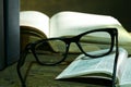 Open Bible with Glasses Royalty Free Stock Photo