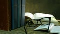 Open Bible with Glasses Royalty Free Stock Photo