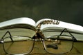 Open Bible with Glasses Royalty Free Stock Photo