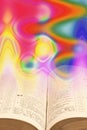 open bible heavenly glory kingdom god colours rainbow jesus christ religion abstract Royalty Free Stock Photo