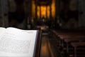 Open Bible on lectern - italian church Royalty Free Stock Photo
