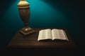 Open Bible on a nightstand