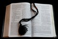 Open Bible and Prayer Rope