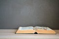 Open Bible with reading glasses Royalty Free Stock Photo