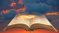 Open bible sky background Royalty Free Stock Photo