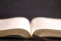 Open Bible on a Slate Tabletop Royalty Free Stock Photo