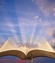 Open bible spiritual light Royalty Free Stock Photo