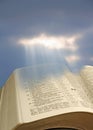 Open bible spiritual light rays Royalty Free Stock Photo