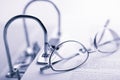 Open binder and glasses Royalty Free Stock Photo