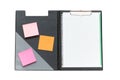 Open binder with post-it notes Royalty Free Stock Photo