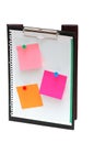 Open binder with post-it notes Royalty Free Stock Photo