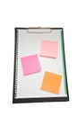 Open binder with post-it notes Royalty Free Stock Photo