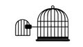 Open Bird Cage Gate, Release and Opportunity, New Beginnings, vector design Generative AI Royalty Free Stock Photo