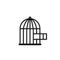 Open bird cage icon Royalty Free Stock Photo