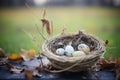 an open bird nest identification guide in a natural setting