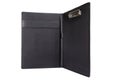 Open black leather portfolio for documents Royalty Free Stock Photo