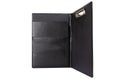 Open black leather portfolio for documents Royalty Free Stock Photo