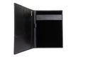 Open black leather portfolio for documents Royalty Free Stock Photo