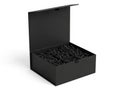 Open black shoe box isolated on white background Royalty Free Stock Photo