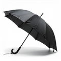 Open Black Umbrella Against a White Background In Studio Shot with Shadow Royalty Free Stock Photo