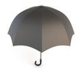 Open black umbrella isolated on white background. Royalty Free Stock Photo