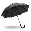 Open Black Umbrella Isolated on White Background with Shadow Coverage Royalty Free Stock Photo