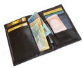 Open black wallet Royalty Free Stock Photo