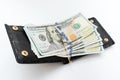 Open black wallet with dollars Royalty Free Stock Photo