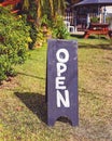 Open Blackboard Sign In Country Cafe Garden