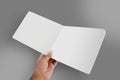 Open Blank Book / Brochure Mockup in a Hand