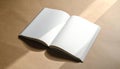 Open Blank Book with Light Shadows on Textured Surface Royalty Free Stock Photo