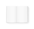Open blank book mock up isolated on white.