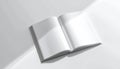 Open Blank Book Mockup on White Surface Royalty Free Stock Photo