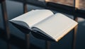 Open Blank Book on Reflective Surface Royalty Free Stock Photo
