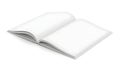 Open blank book showcasing empty pages and textured spine Royalty Free Stock Photo