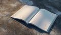Open Blank Book on Textured Concrete Surface Royalty Free Stock Photo