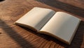 Open Blank Book on Textured Wooden Surface Royalty Free Stock Photo