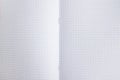 Open blank graph paper notebook isolated Royalty Free Stock Photo