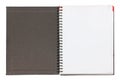 Open Blank Notebook Black Cover. Royalty Free Stock Photo