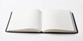 Open Blank Notebook with Lined Pages on White Background Royalty Free Stock Photo