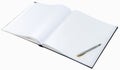 Open a blank white book and pen Royalty Free Stock Photo