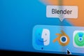 Open Blender app in macbook dock