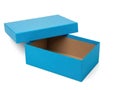 Open blue cardboard box on white background isolated on white background Royalty Free Stock Photo