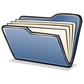 Open Blue File Folder With Documents Inside Clipart Royalty Free Stock Photo