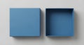 Open Blue Gift Box on White Background, Top View Royalty Free Stock Photo