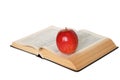 Open Book With An Apple Isolated Royalty Free Stock Photo