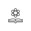 Open book and atom outline icon Royalty Free Stock Photo