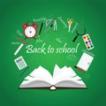 Open Book with back to school creative design. Royalty Free Stock Photo